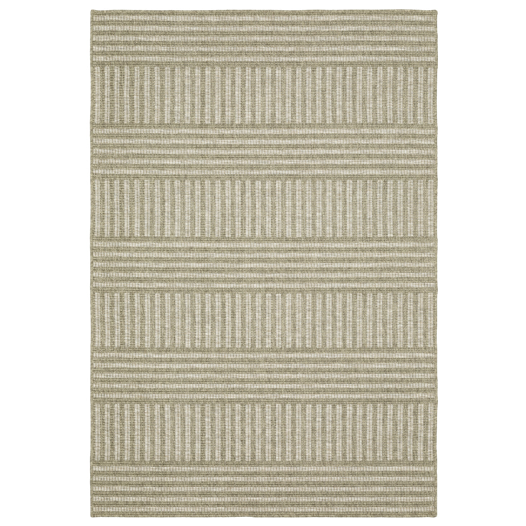 Oriental Weavers Tortuga TR02A Tan Rectangle Indoor Area Rug - Casual Stain Resistant Rug with Striped Design