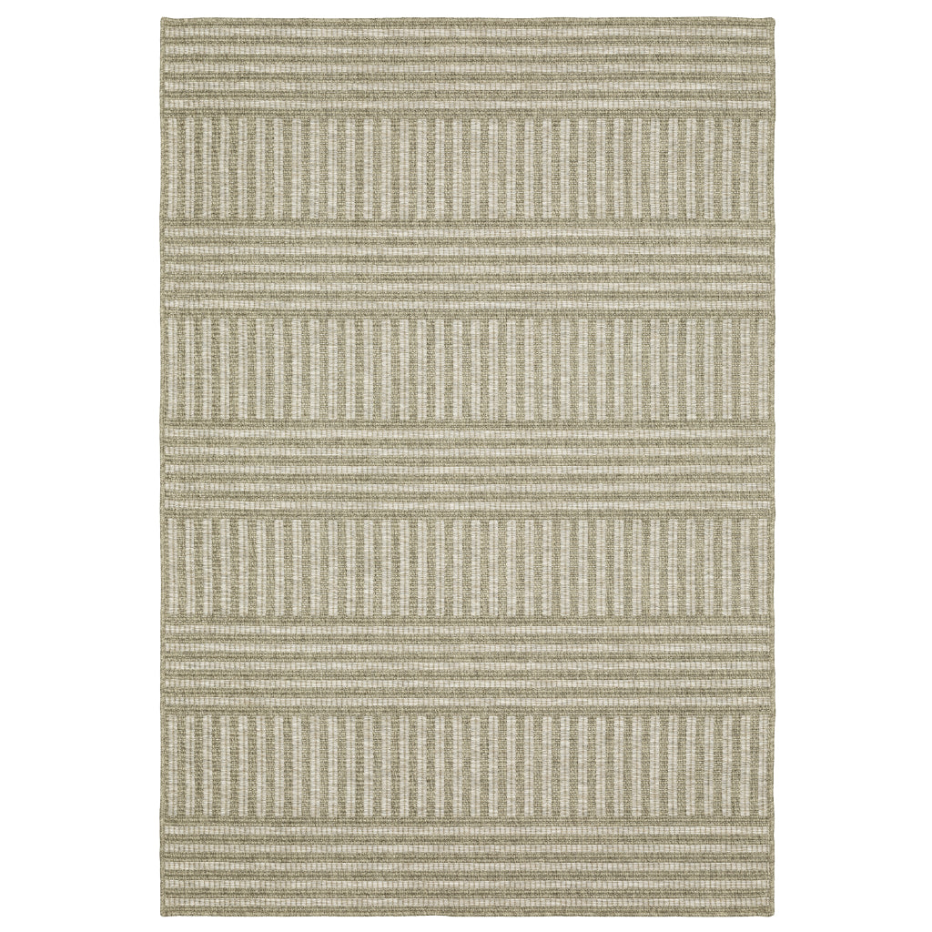 Oriental Weavers Tortuga TR02A Tan Rectangle Indoor Area Rug - Casual Stain Resistant Rug with Striped Design-