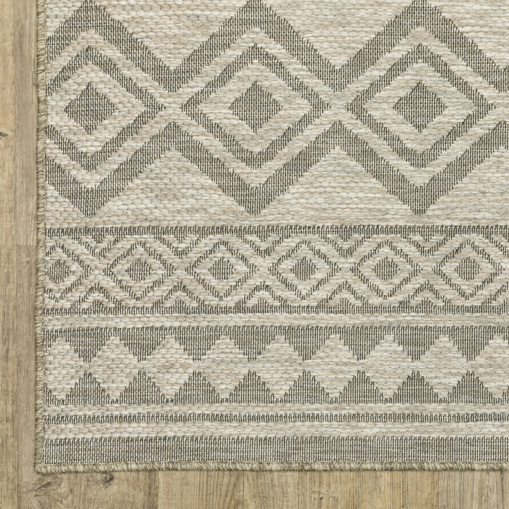 Oriental Weavers Tortuga TR03A Tan Rectangle Indoor Runner - Casual Stain Resistant Rug with Geometric Design