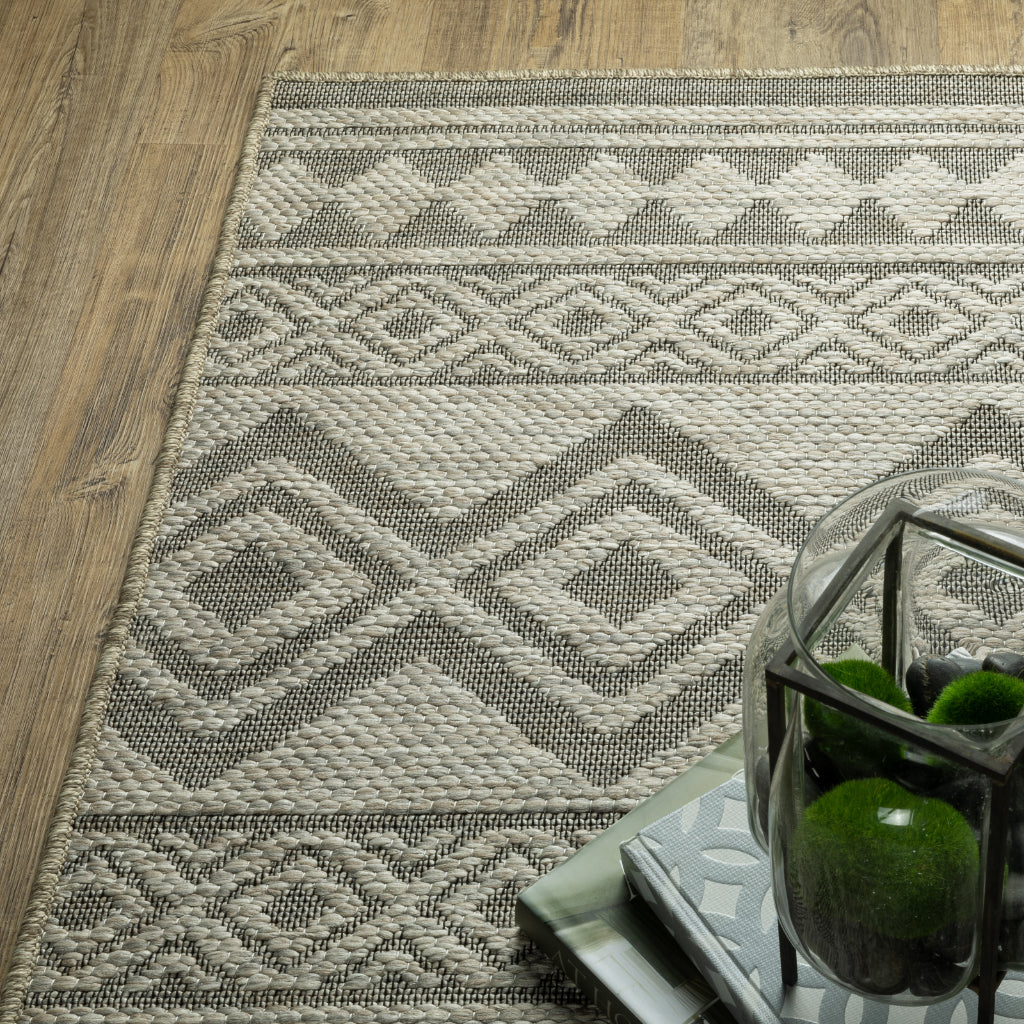Oriental Weavers Tortuga TR03A Tan Rectangle Indoor Runner - Casual Stain Resistant Rug with Geometric Design