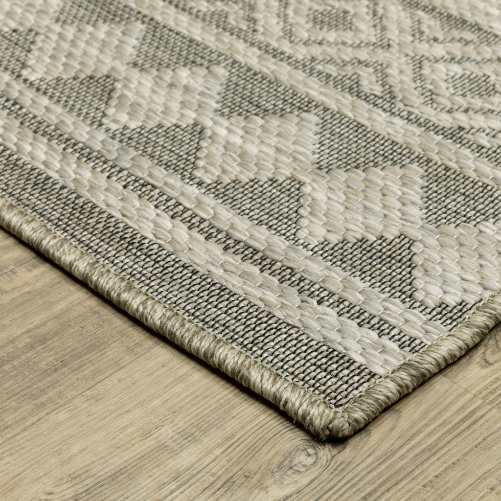 Oriental Weavers Tortuga TR03A Tan Rectangle Indoor Runner - Casual Stain Resistant Rug with Geometric Design