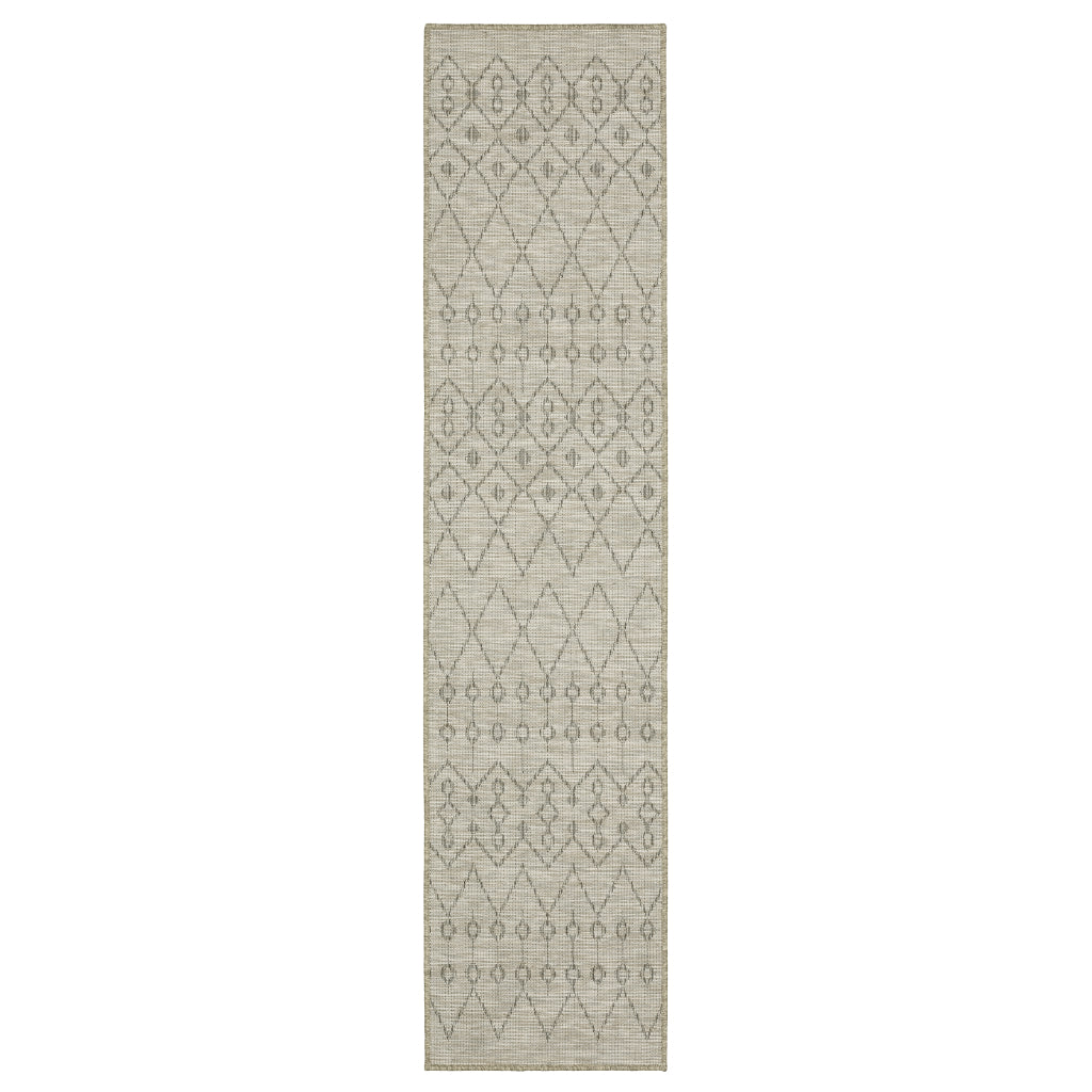 Oriental Weavers Tortuga TR04A Tan Rectangle Indoor Runner - Casual Stain Resistant Rug with Geometric Design-