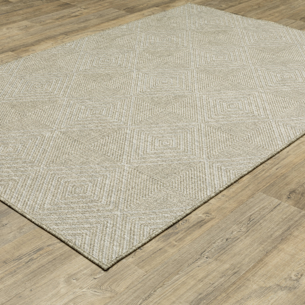 Oriental Weavers Tortuga TR05A Beige Rectangle Indoor Area Rug - Casual Stain Resistant Rug with Geometric Design