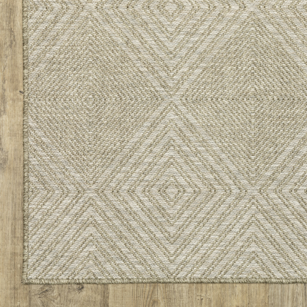 Oriental Weavers Tortuga TR05A Beige Rectangle Indoor Runner - Casual Stain Resistant Rug with Geometric Design