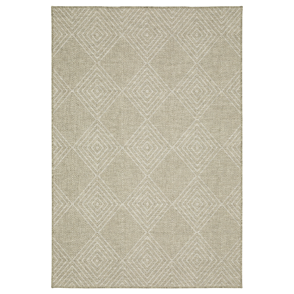 Oriental Weavers Tortuga TR05A Beige Rectangle Indoor Area Rug - Casual Stain Resistant Rug with Geometric Design