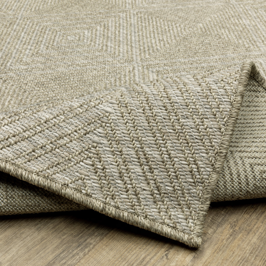Oriental Weavers Tortuga TR05A Beige Rectangle Indoor Area Rug - Casual Stain Resistant Rug with Geometric Design
