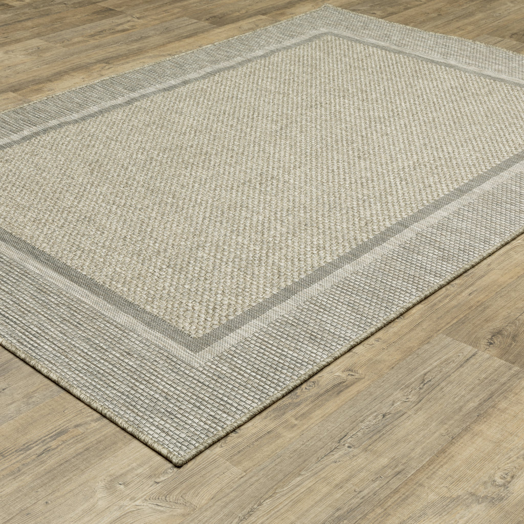 Oriental Weavers Tortuga TR06A Beige Rectangle Indoor Area Rug - Casual Stain Resistant Rug with Border Design