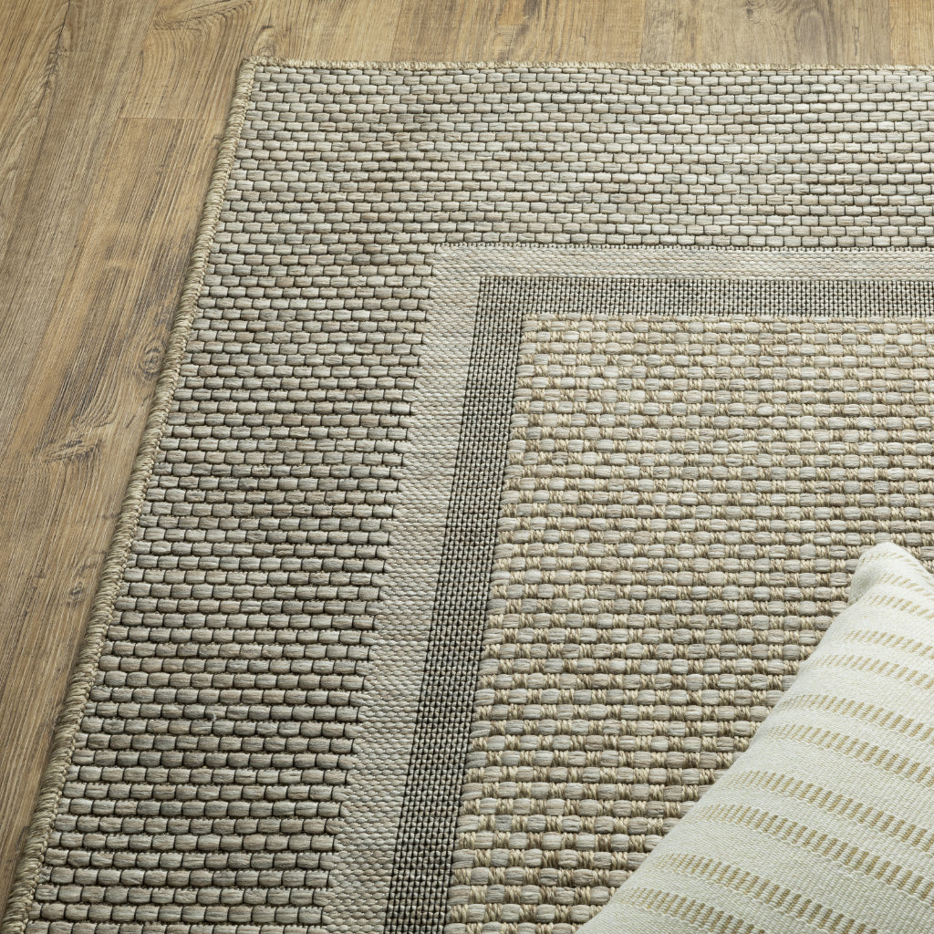 Oriental Weavers Tortuga TR06A Beige Rectangle Indoor Runner - Casual Stain Resistant Rug with Border Design