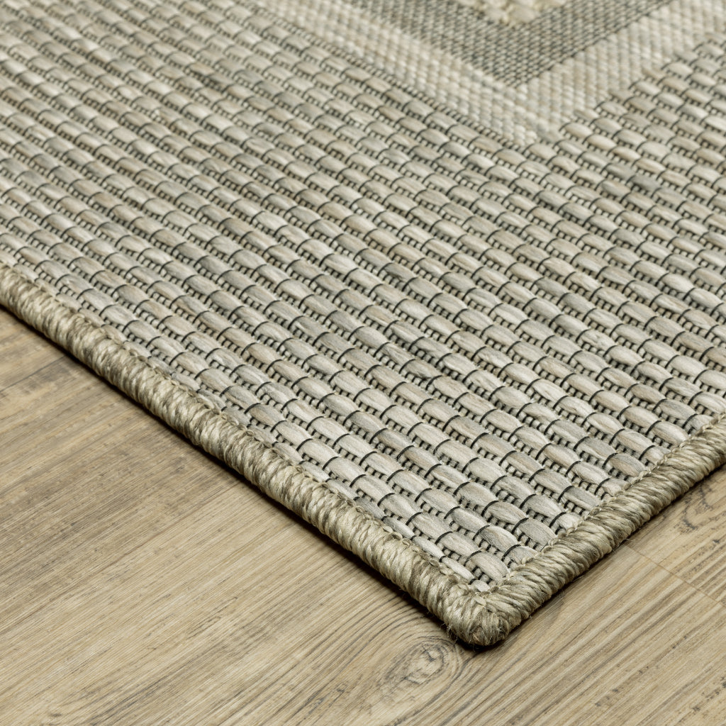 Oriental Weavers Tortuga TR06A Beige Rectangle Indoor Area Rug - Casual Stain Resistant Rug with Border Design