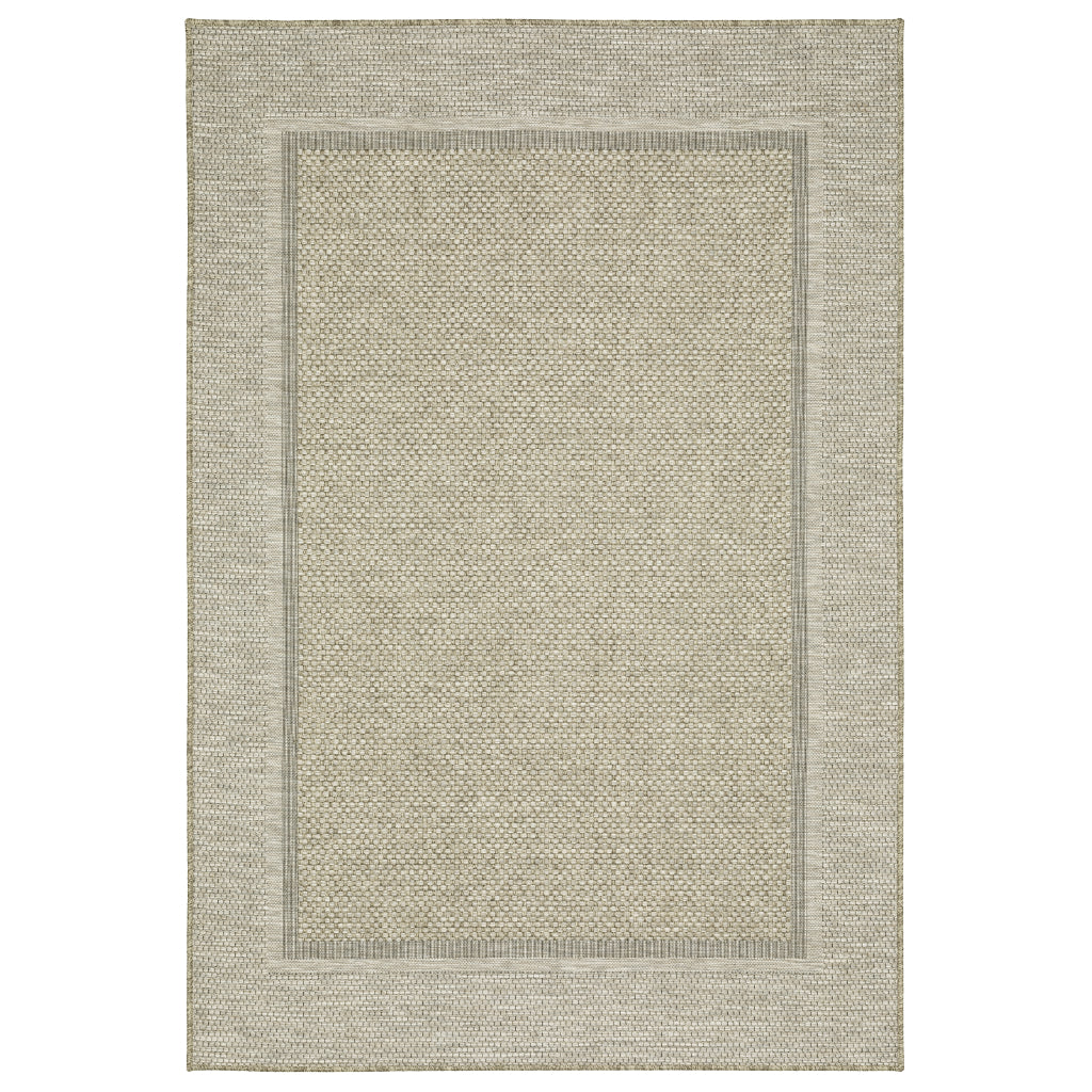 Oriental Weavers Tortuga TR06A Beige Rectangle Indoor Area Rug - Casual Stain Resistant Rug with Border Design