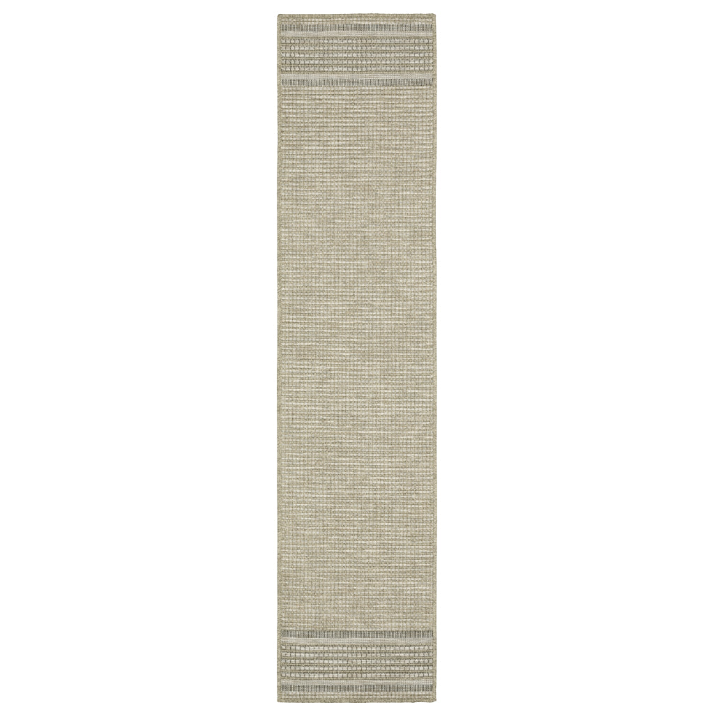 Oriental Weavers Tortuga TR07A Beige Rectangle Indoor Runner - Casual Stain Resistant Rug with Border Design