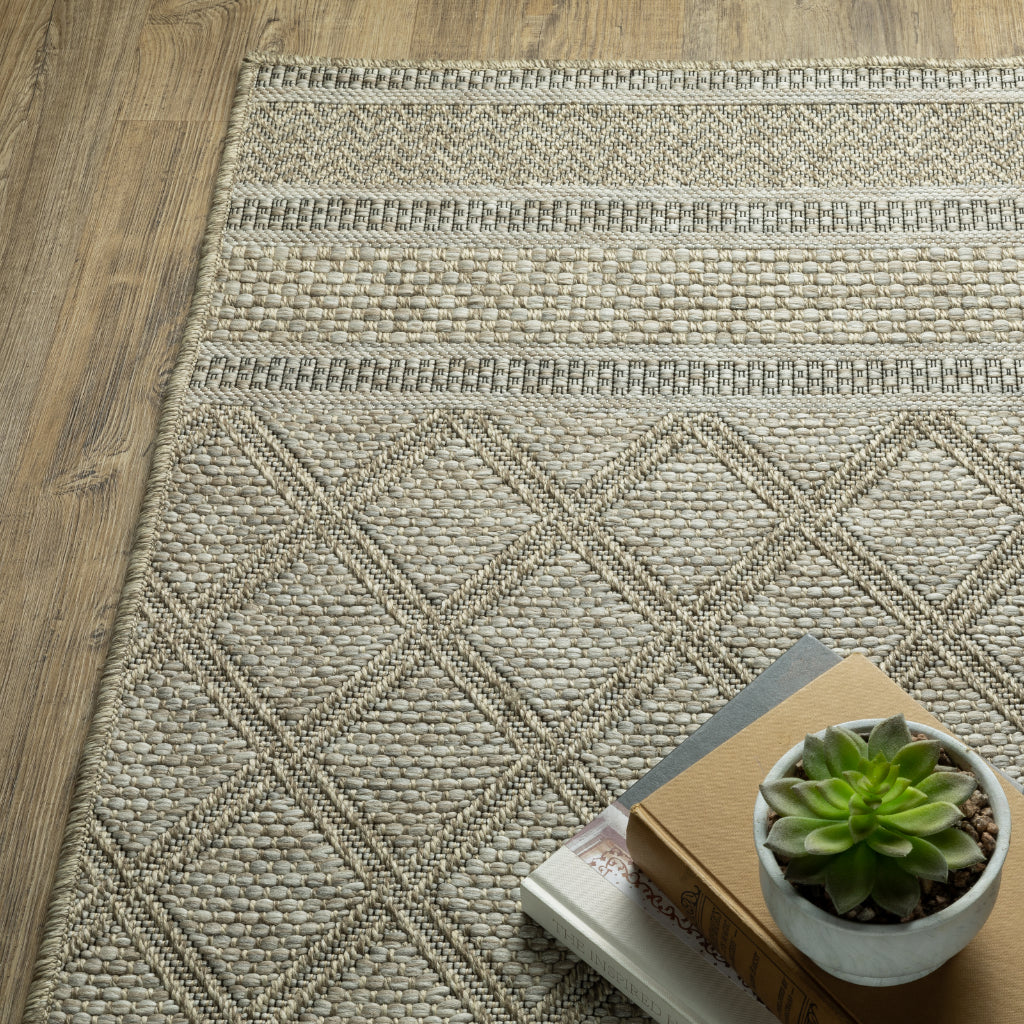 Oriental Weavers Tortuga TR08A Beige Rectangle Indoor Runner - Traditional Stain Resistant Rug with Medallion Design