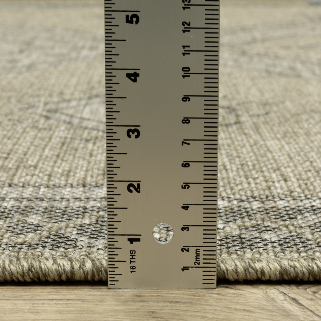 Oriental Weavers Tortuga TR08A Beige Rectangle Indoor Area Rug - Traditional Stain Resistant Rug with Medallion Design