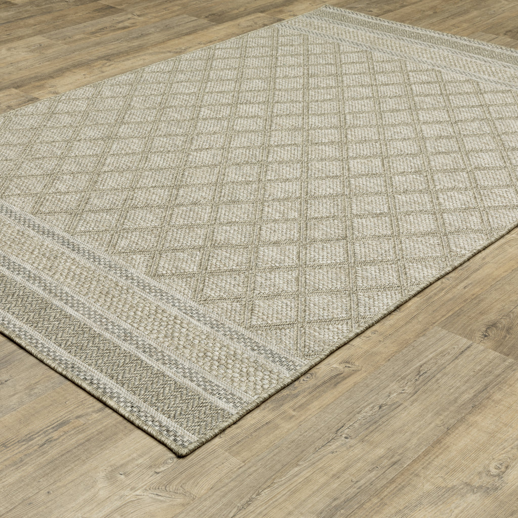 Oriental Weavers Tortuga TR10A Beige Rectangle Indoor Area Rug - Casual Stain Resistant Rug with Geometric Design