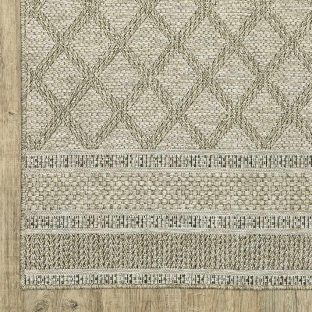 Oriental Weavers Tortuga TR10A Beige Rectangle Indoor Runner - Casual Stain Resistant Rug with Geometric Design