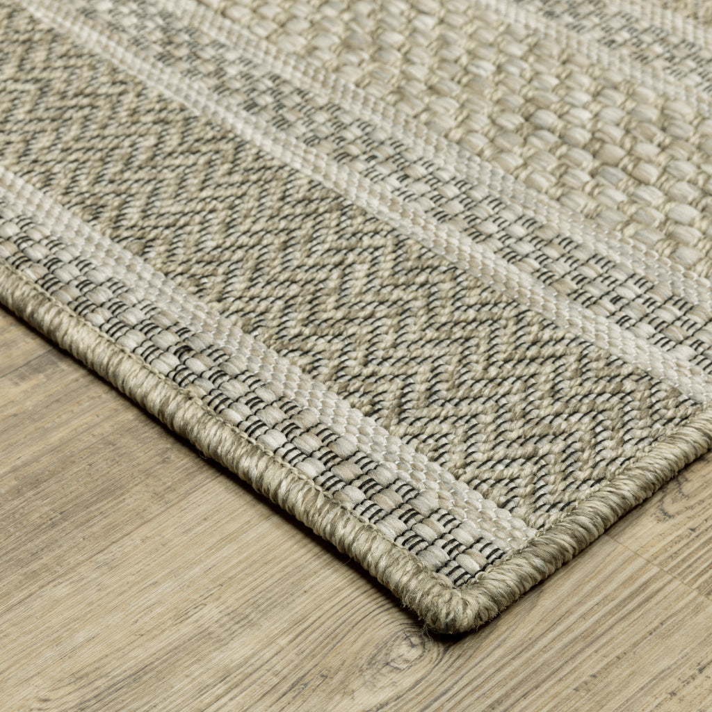 Oriental Weavers Tortuga TR10A Beige Rectangle Indoor Runner - Casual Stain Resistant Rug with Geometric Design
