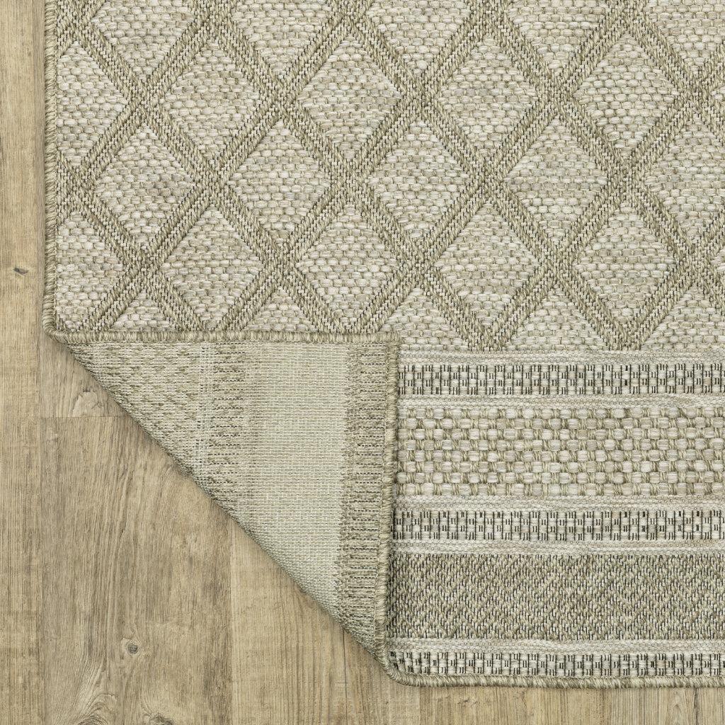Oriental Weavers Tortuga TR10A Beige Rectangle Indoor Runner - Casual Stain Resistant Rug with Geometric Design