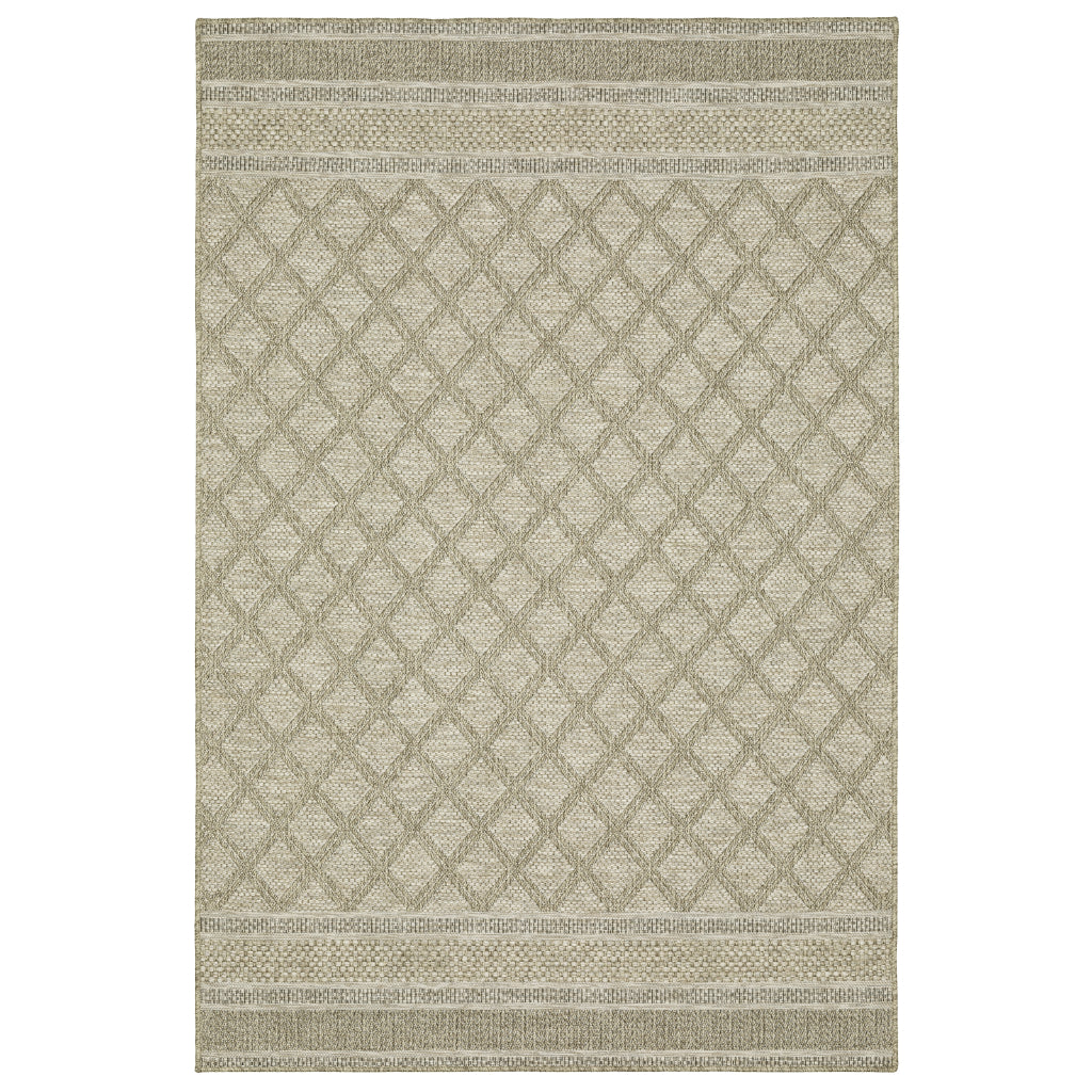 Oriental Weavers Tortuga TR10A Beige Rectangle Indoor Area Rug - Casual Stain Resistant Rug with Geometric Design