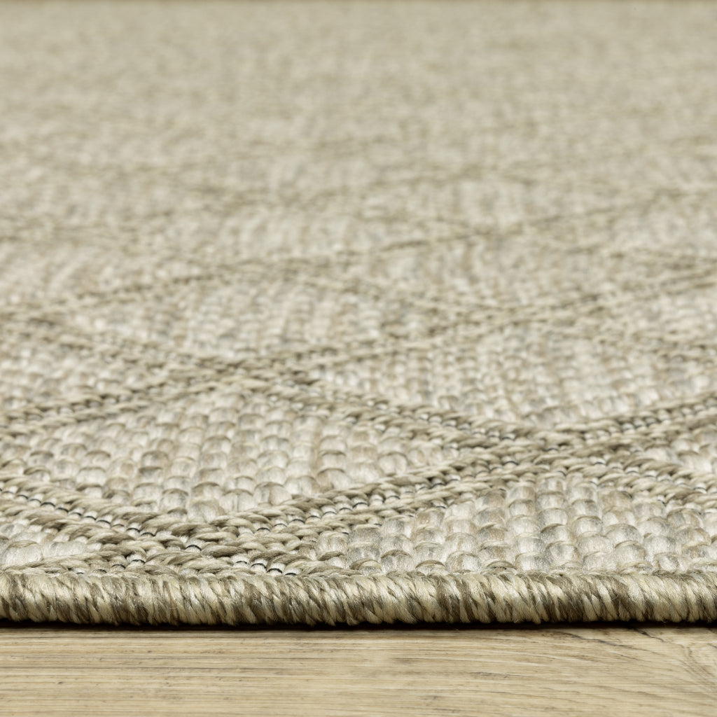 Oriental Weavers Tortuga TR10A Beige Rectangle Indoor Runner - Casual Stain Resistant Rug with Geometric Design