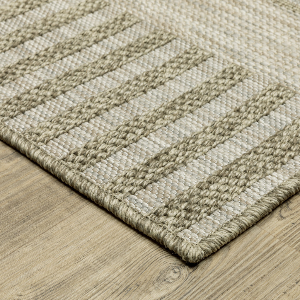 Oriental Weavers Tortuga TR11A Tan Rectangle Indoor Runner - Casual Stain Resistant Rug with Geometric Design