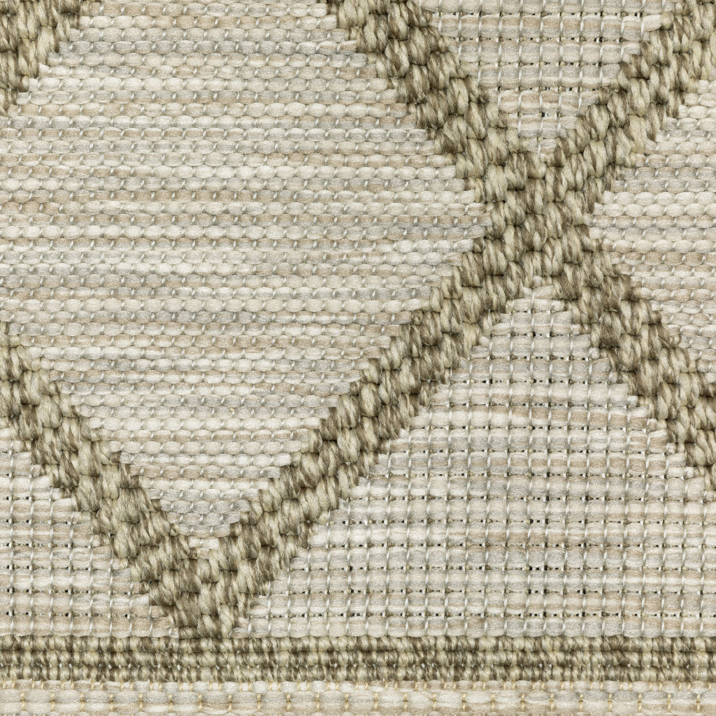 Oriental Weavers Tortuga TR11A Tan Rectangle Indoor Runner - Casual Stain Resistant Rug with Geometric Design