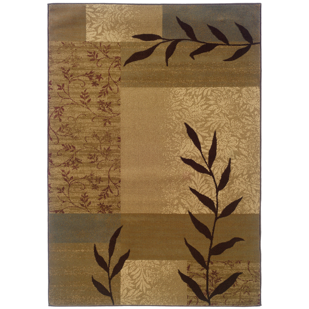 Oriental Weavers Tybee 2362J Gold Rectangle Indoor Area Rug - Fashionable Stain Resistant Low Pile Rug with Geometric Design