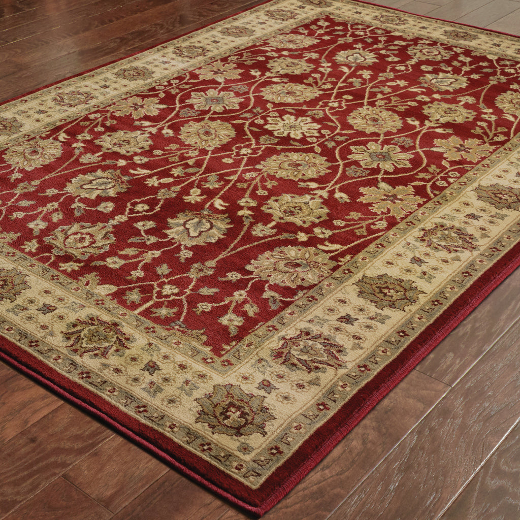 Oriental Weavers Tybee 733R6 Red Rectangle Indoor Area Rug - Fashionable Stain Resistant Low Pile Rug with Floral Design