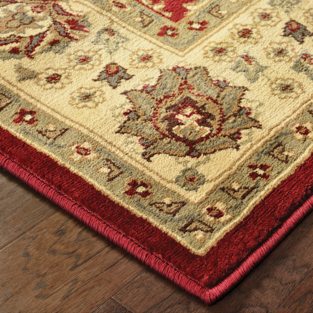 Oriental Weavers Tybee 733R6 Red Rectangle Indoor Area Rug - Fashionable Stain Resistant Low Pile Rug with Floral Design