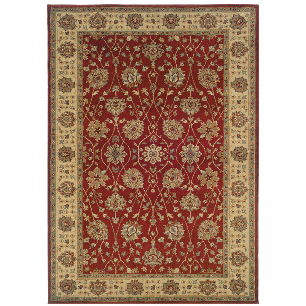 Oriental Weavers Tybee 733R6 Red Rectangle Indoor Area Rug - Fashionable Stain Resistant Low Pile Rug with Floral Design