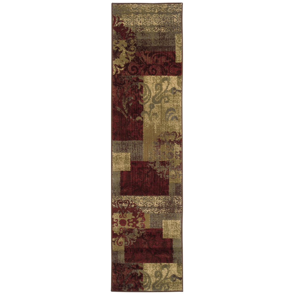 Oriental Weavers Tybee 851U6 Red Rectangle Indoor Area Rug - Fashionable Stain Resistant Low Pile Rug with Geometric Design