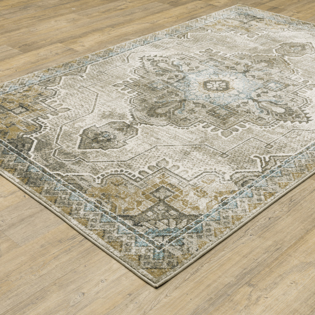 Oriental Weavers Venice 1104W Multicolor Rectangle Indoor Area Rug - Stain Resistant Low Pile Rug with Medallion Design-