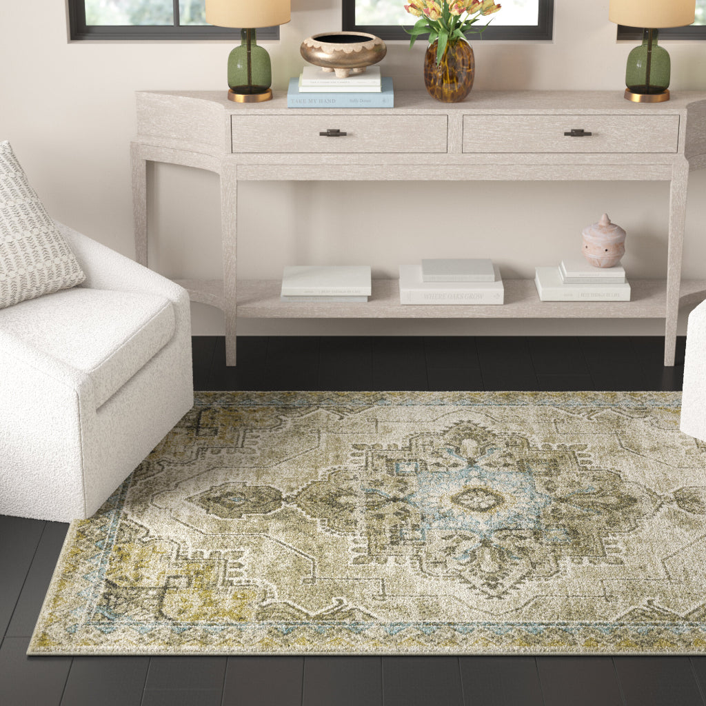 Oriental Weavers Venice 1104W Multicolor Rectangle Indoor Area Rug - Stain Resistant Low Pile Rug with Medallion Design-