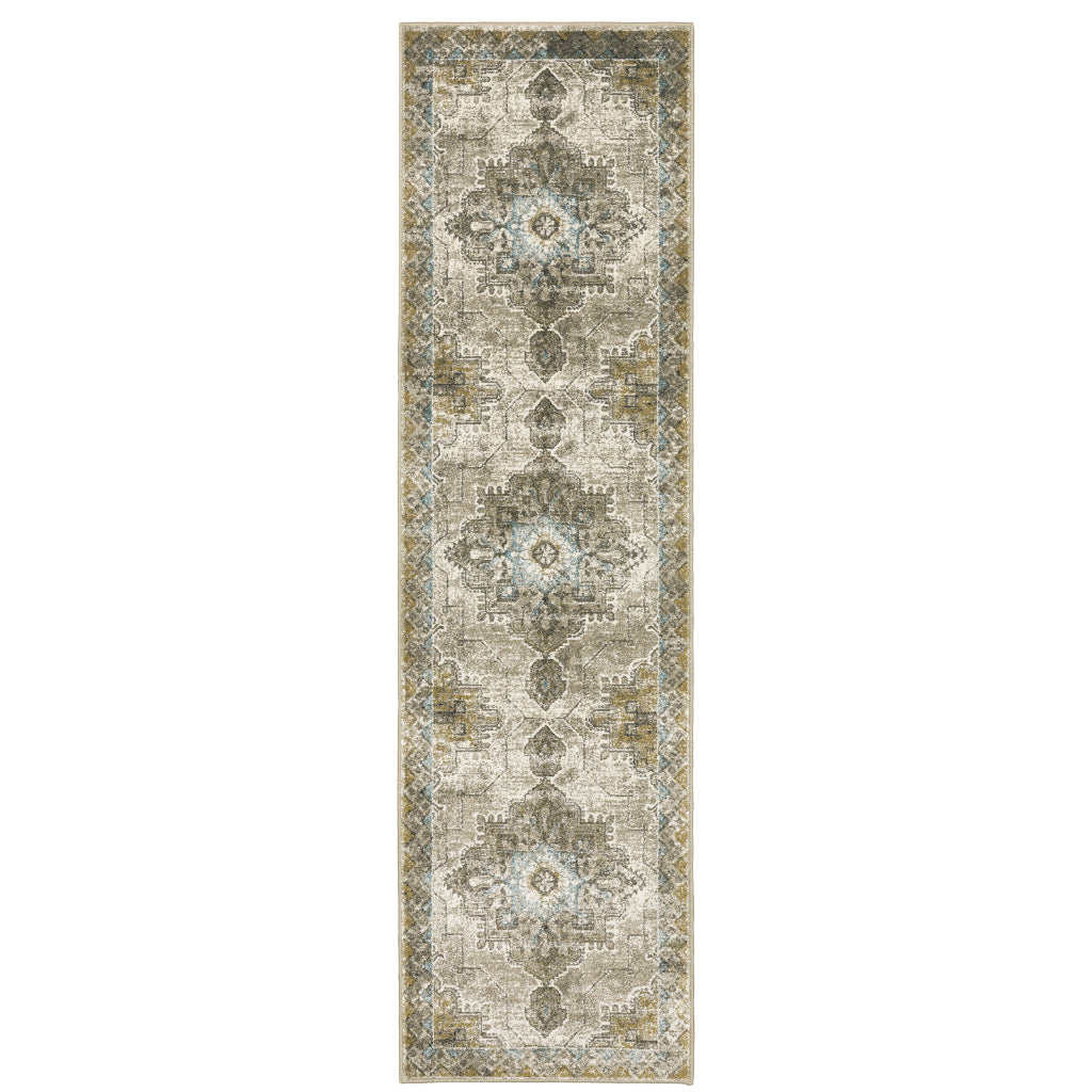 Oriental Weavers Venice 1104W Multicolor Rectangle Indoor Runner - Stain Resistant Low Pile Rug with Medallion Design-
