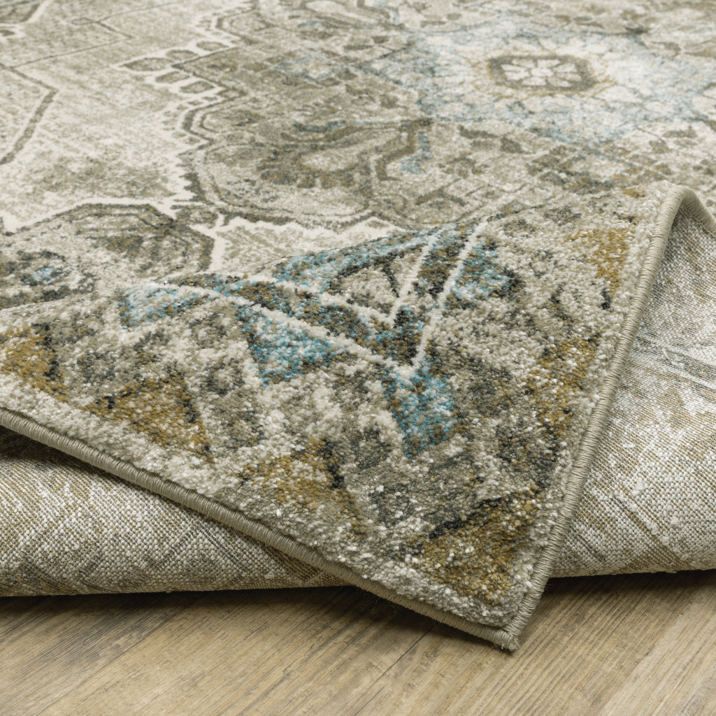 Oriental Weavers Venice 1104W Multicolor Rectangle Indoor Area Rug - Stain Resistant Low Pile Rug with Medallion Design-