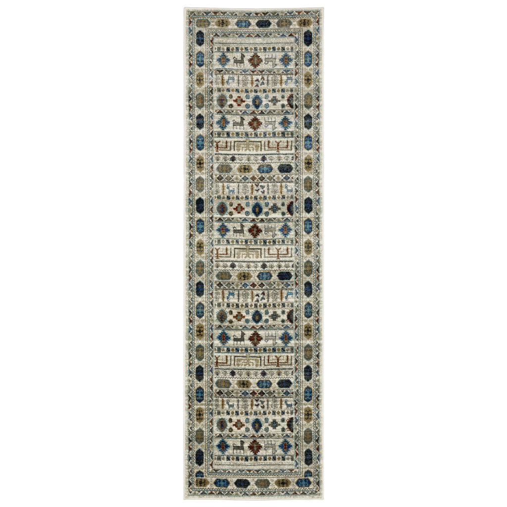 Oriental Weavers Venice 248W8 Multicolor Rectangle Indoor Area Rug - Stain Resistant Low Pile Rug with Tribal Design-