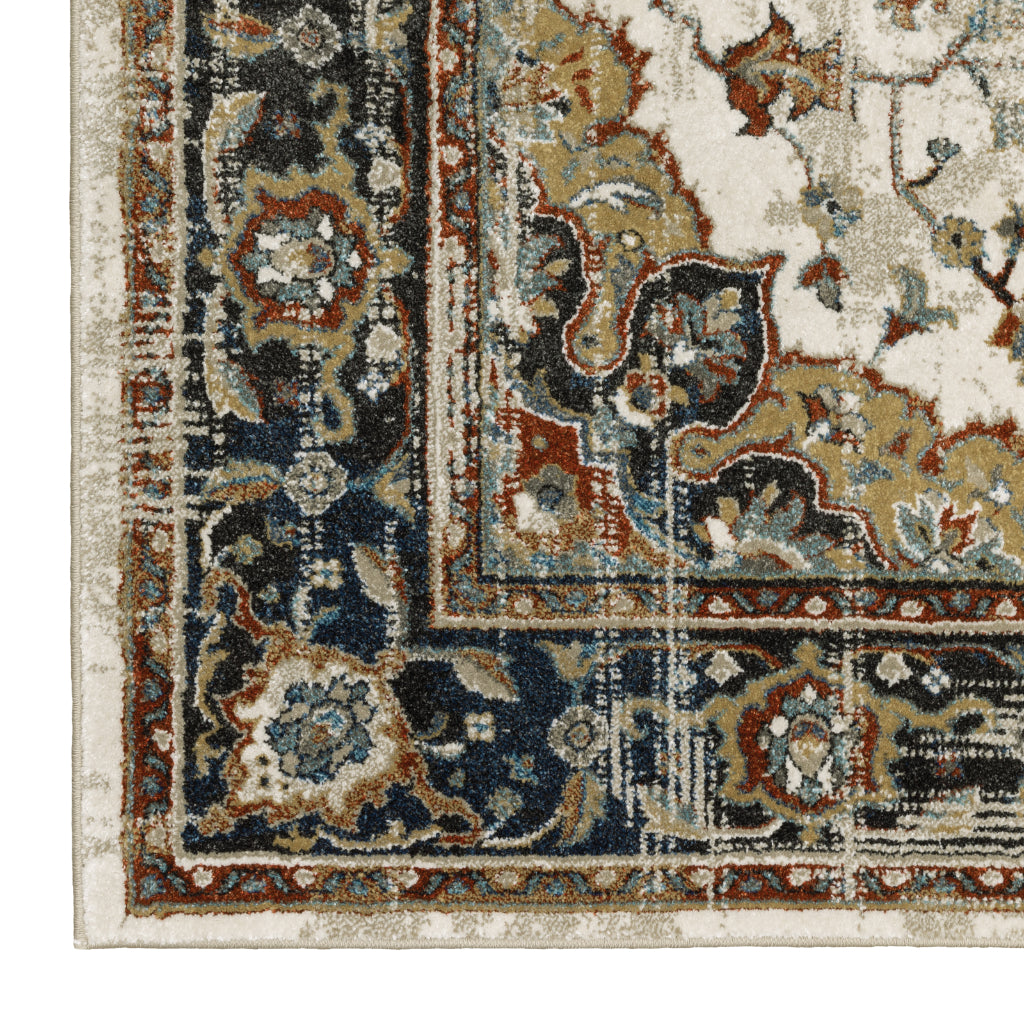 Oriental Weavers Venice 054X8 Multicolor Rectangle Indoor Area Rug - Stain Resistant Low Pile Rug with Medallion Design-