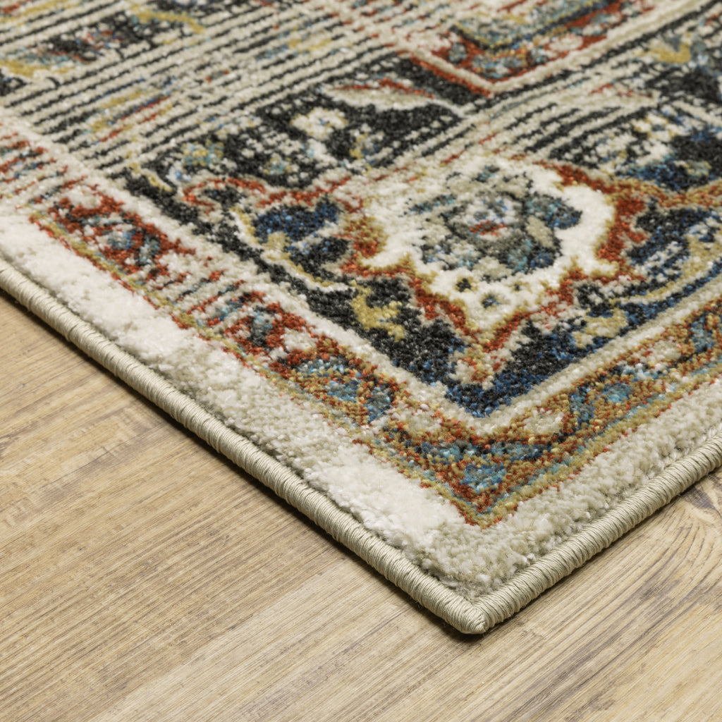 Oriental Weavers Venice 054X8 Multicolor Rectangle Indoor Area Rug - Stain Resistant Low Pile Rug with Medallion Design-