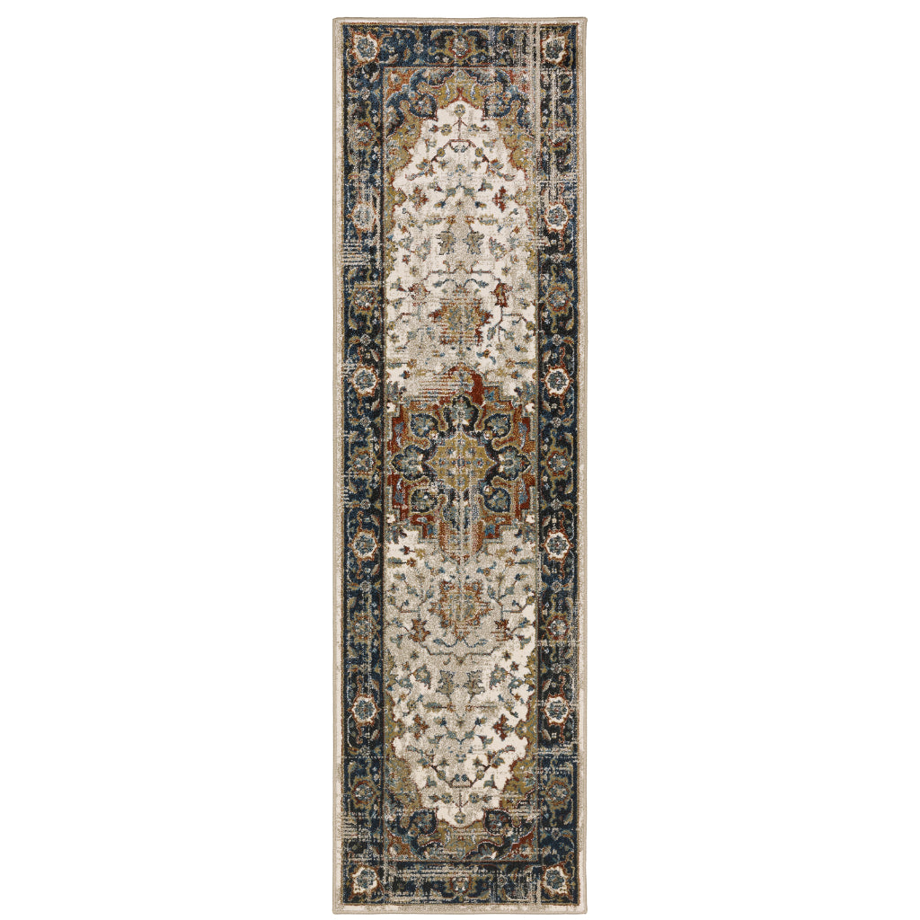 Oriental Weavers Venice 054X8 Multicolor Rectangle Indoor Area Rug - Stain Resistant Low Pile Rug with Medallion Design-