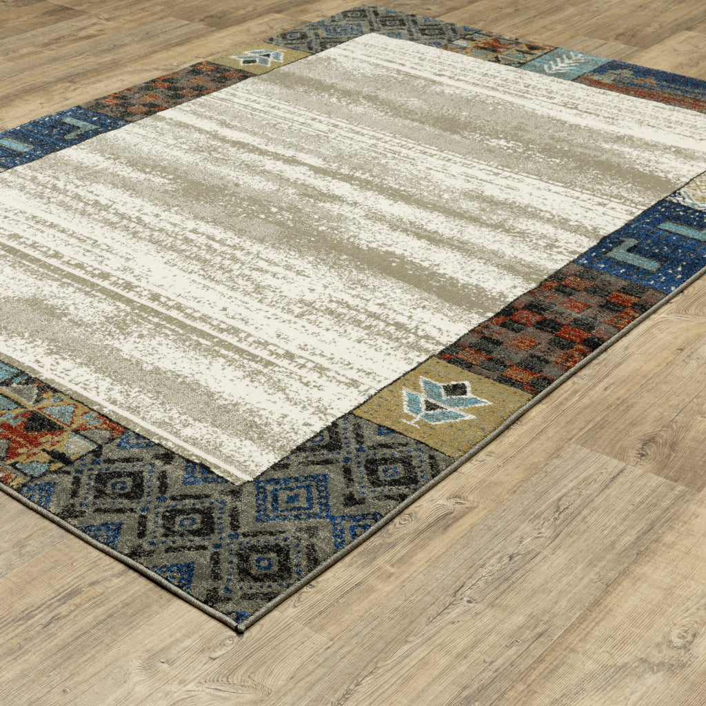 Oriental Weavers Venice 5774W Multicolor Rectangle Indoor Area Rug - Stain Resistant Low Pile Rug with Border Design