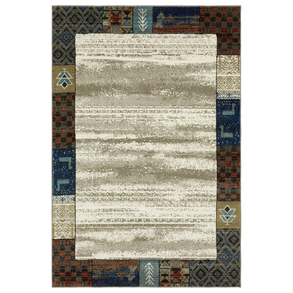 Oriental Weavers Venice 5774W Multicolor Rectangle Indoor Area Rug - Stain Resistant Low Pile Rug with Border Design