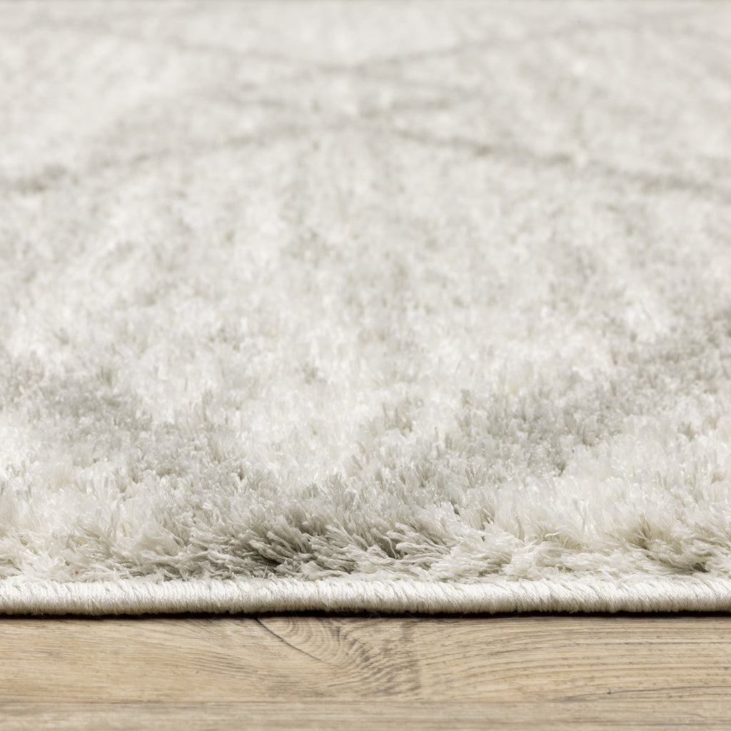 Oriental Weavers Verona 143W6 Gray Rectangle Indoor Runner - Luxurious Stain Resistant Shag Pile Rug with Geometric Design
