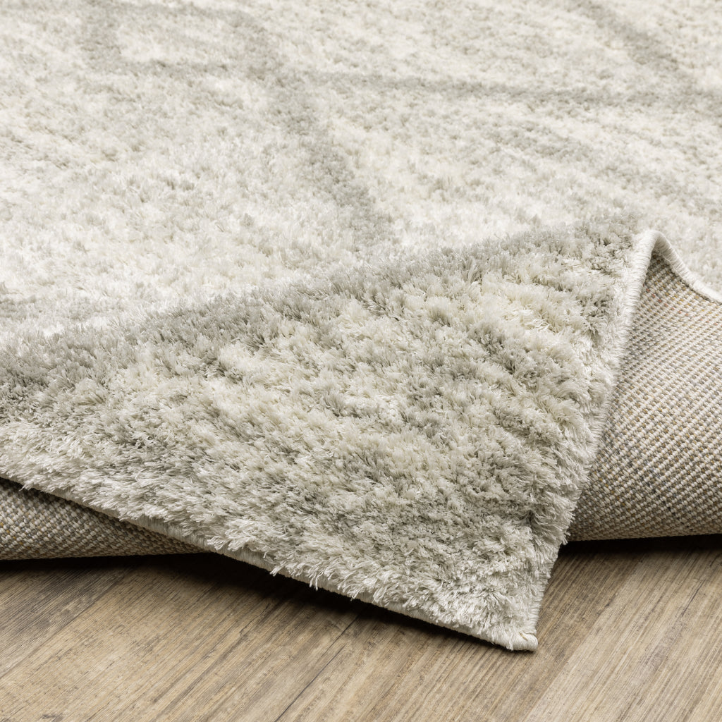 Oriental Weavers Verona 143W6 Gray Rectangle Indoor Runner - Luxurious Stain Resistant Shag Pile Rug with Geometric Design