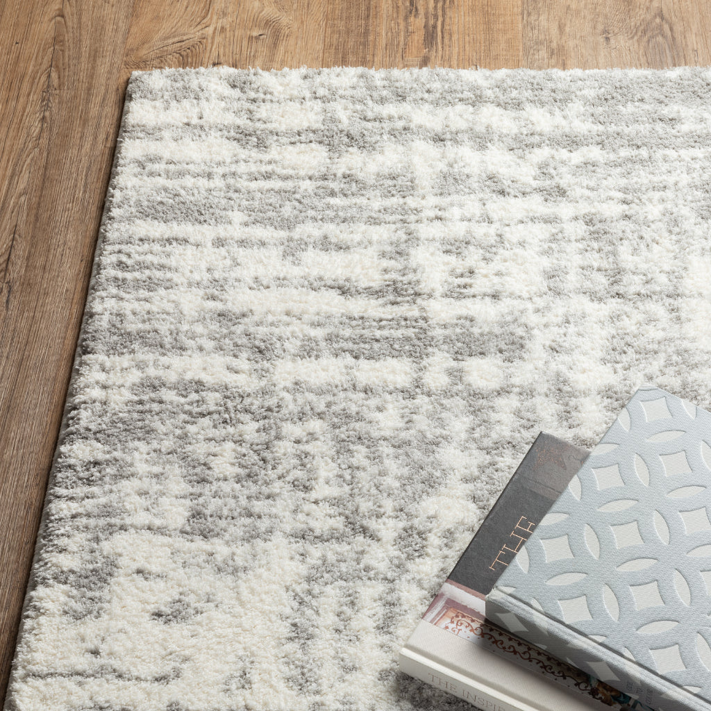 Oriental Weavers Verona 1803H Gray Rectangle Indoor Runner - Luxurious Stain Resistant Shag Pile Rug with Abstract Design