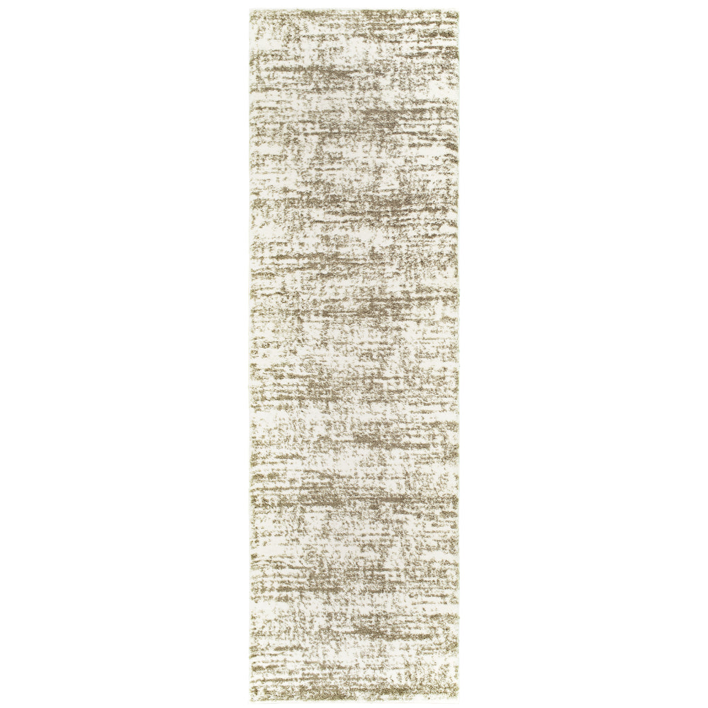 Oriental Weavers Verona 1803J Taupe Rectangle Indoor Runner - Luxurious Stain Resistant Shag Pile Rug with Abstract Design