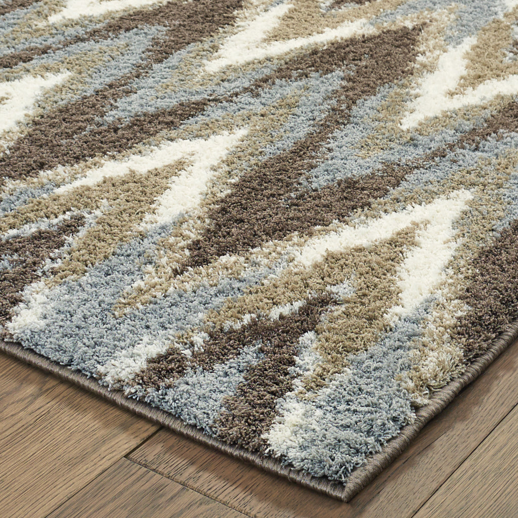 Oriental Weavers Verona 004D6 Multicolor Rectangle Indoor Runner - Luxurious Stain Resistant Shag Pile Rug with Geometric Design