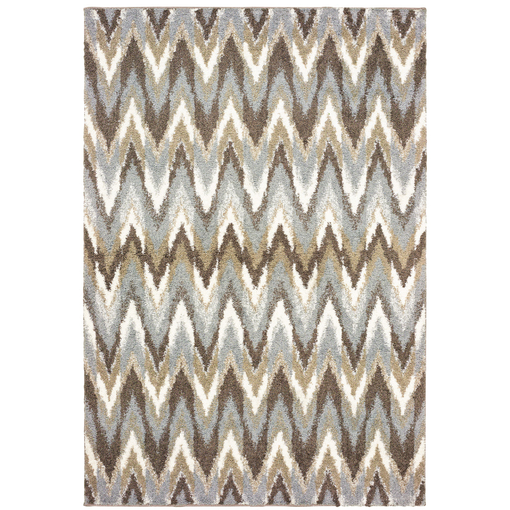 Oriental Weavers Verona 004D6 Multicolor Rectangle Indoor Area Rug - Luxurious Stain Resistant Shag Pile Rug with Geometric Design