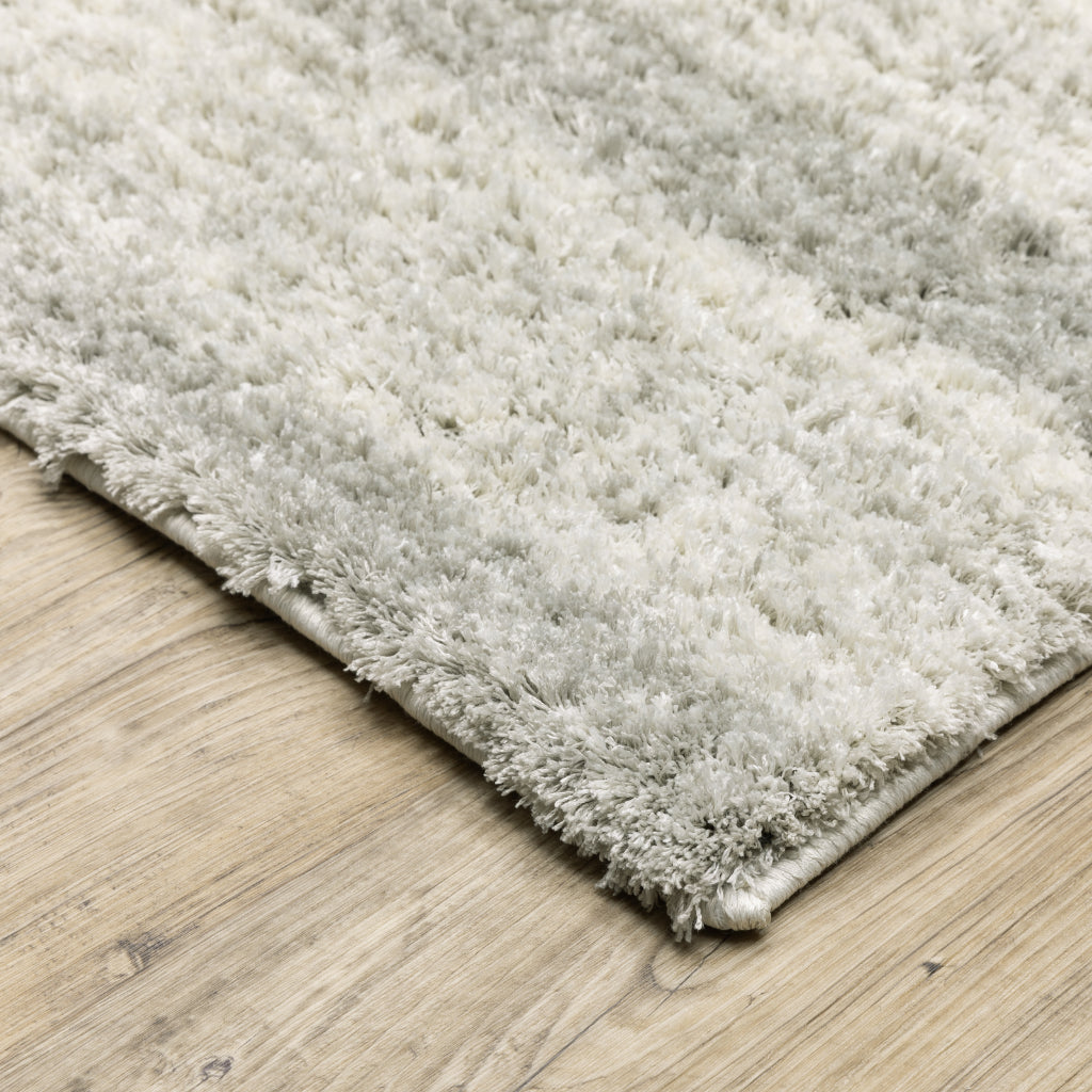 Oriental Weavers Verona 5605H Gray Rectangle Indoor Runner - Luxurious Stain Resistant Shag Pile Rug with Striped Design