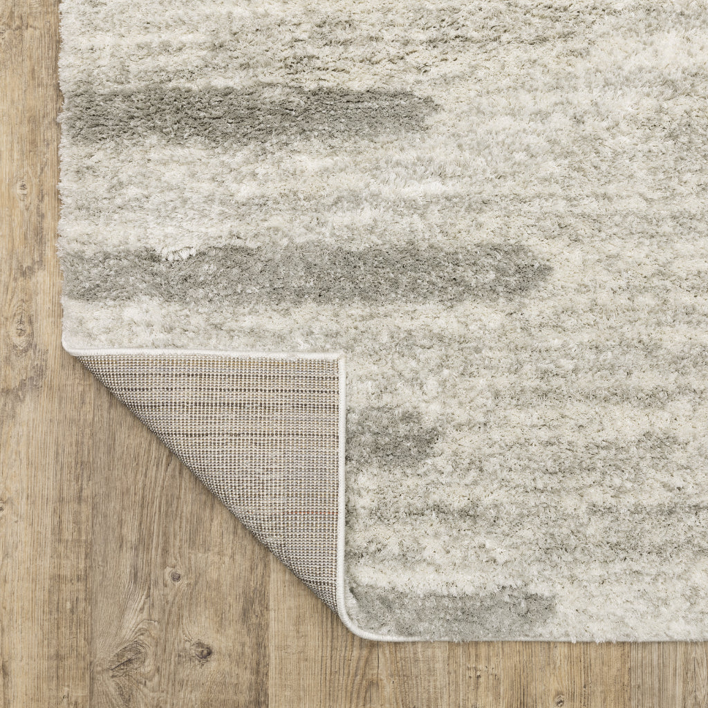 Oriental Weavers Verona 5605H Gray Rectangle Indoor Area Rug - Luxurious Stain Resistant Shag Pile Rug with Striped Design