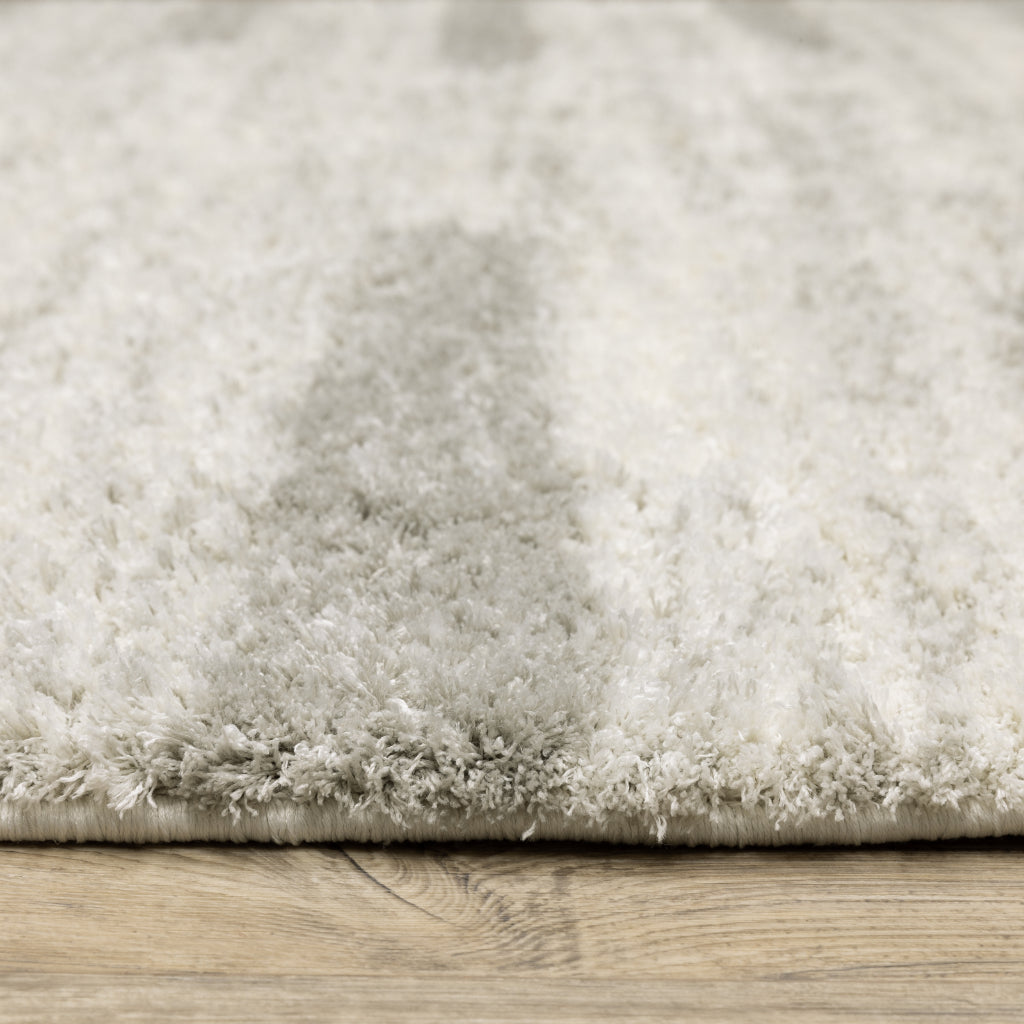 Oriental Weavers Verona 5605H Gray Rectangle Indoor Runner - Luxurious Stain Resistant Shag Pile Rug with Striped Design