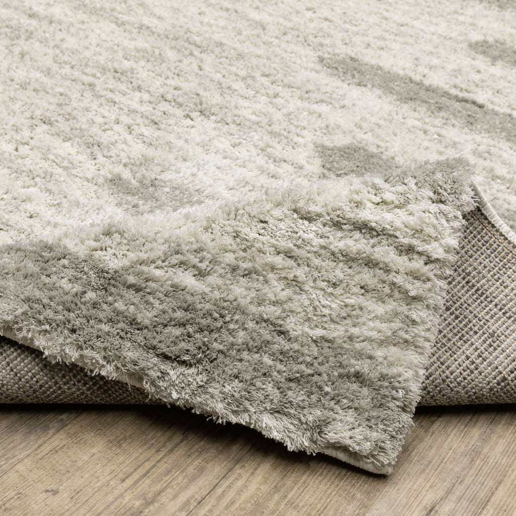 Oriental Weavers Verona 5605H Gray Rectangle Indoor Runner - Luxurious Stain Resistant Shag Pile Rug with Striped Design